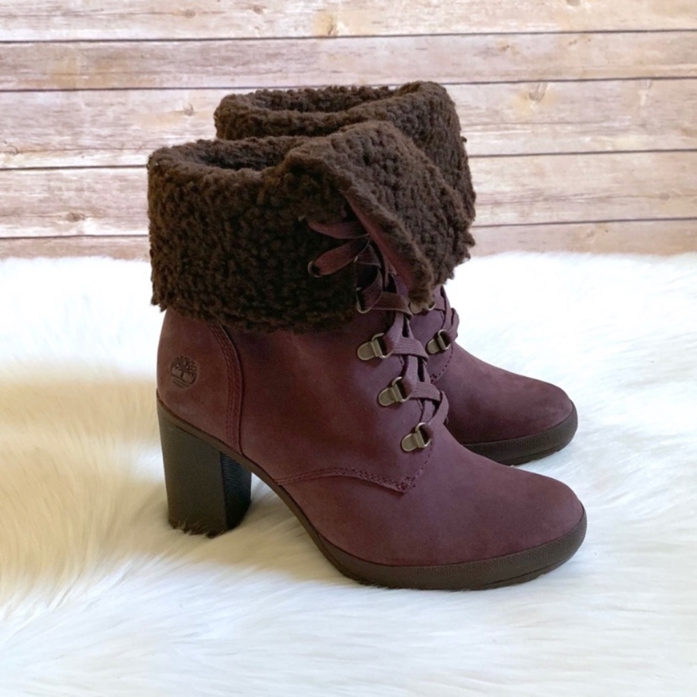 Timberland Purple Camdale Fleece Fold Down Boots - Picture 2 of 6